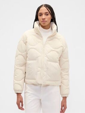 GAP Cream Quilted Puffer Jacket